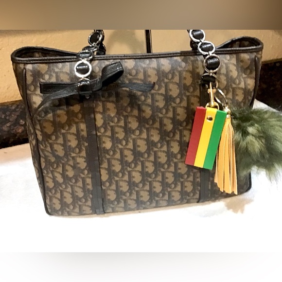 Authentic Christian Dior Trotter Romantique PVC Leather Brown Shoulder Bag - Picture 4 of 13